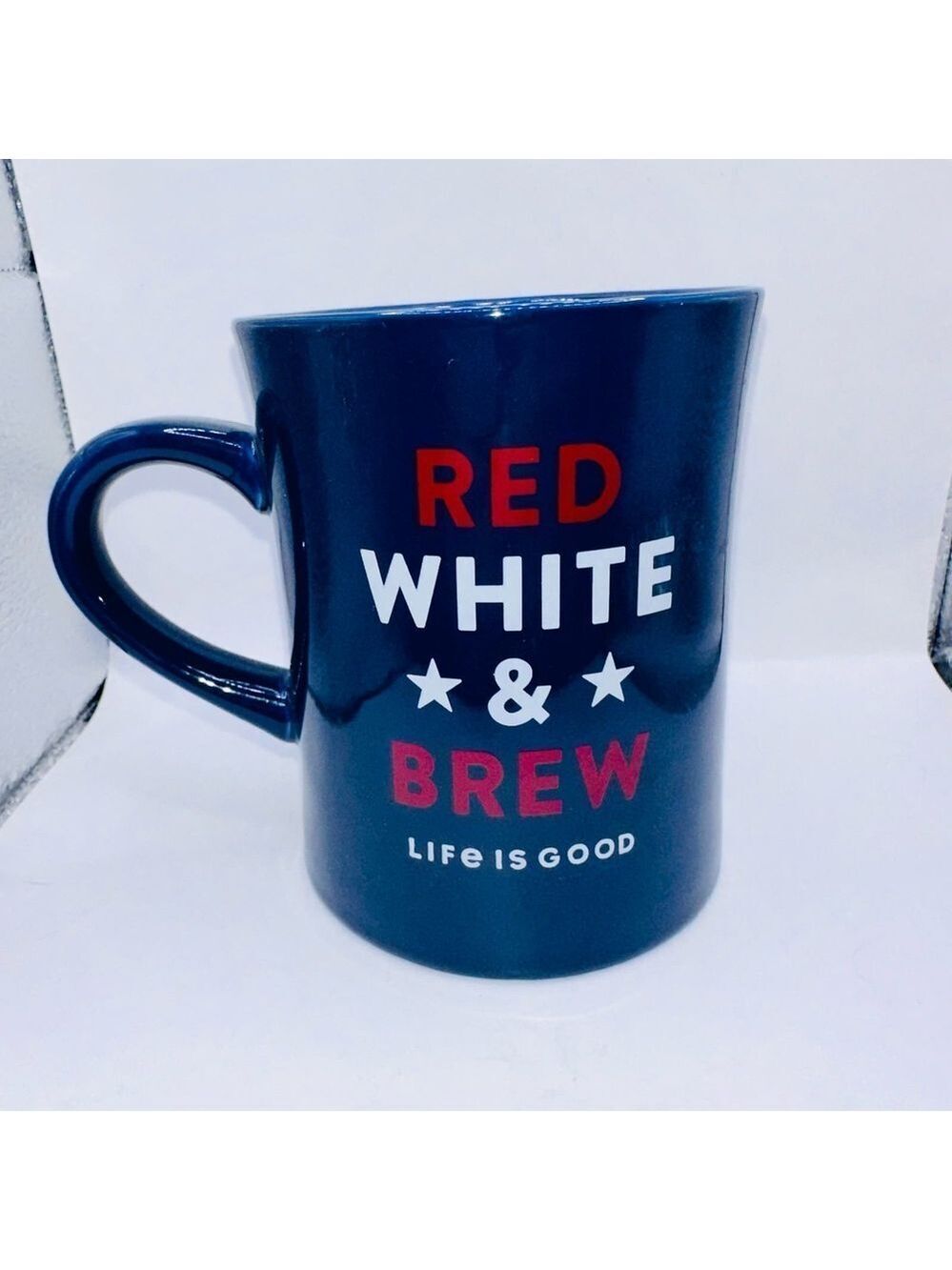 NWOT Lige Is Good Red White & Brew Coffee Mug